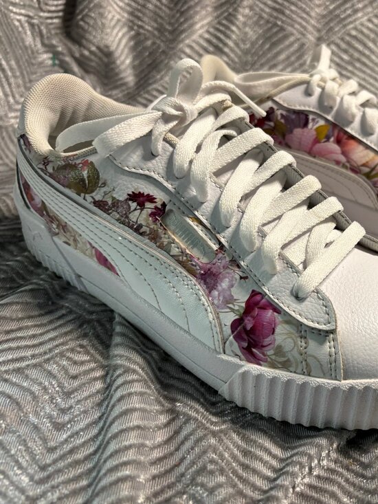 Puma Shoes - Upcycled Floral Sneakers | Hand-Embellished Puma Shoes | Women’s Size 8